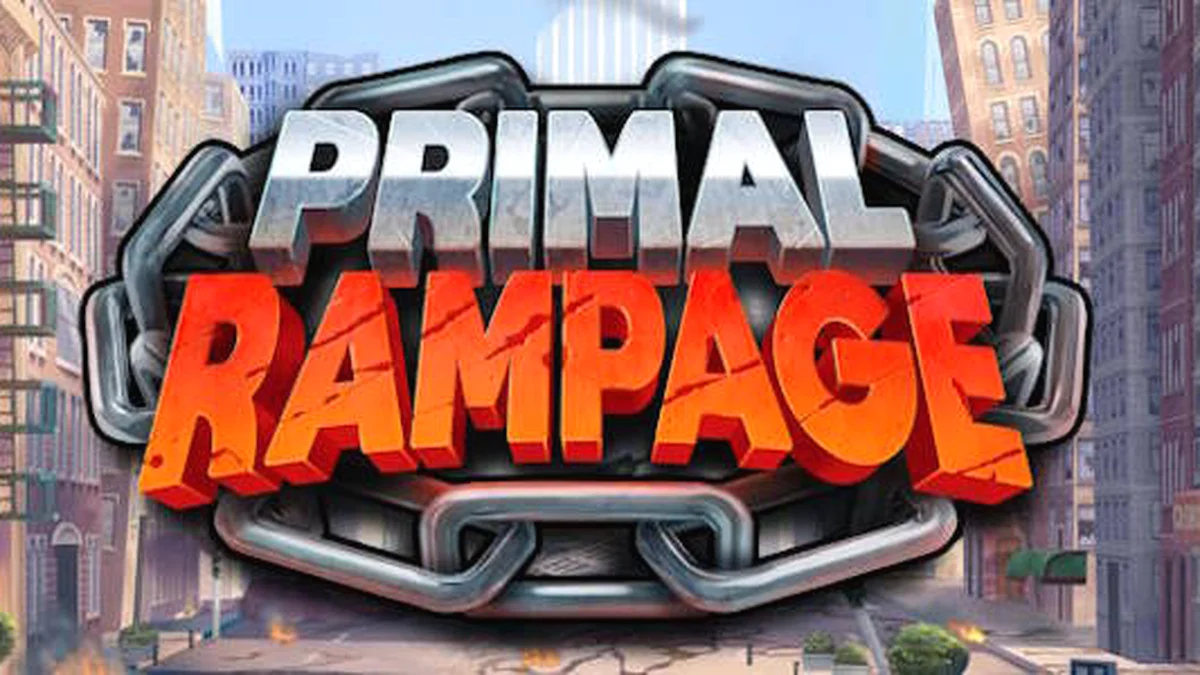 Pemandangan hutan lebat dengan simbol kuno dalam permainan slot Primal Rampage